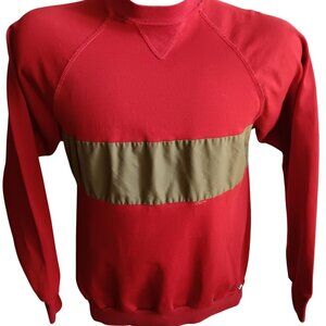 Vintage Sweatshirt Medium Russell Athletic Red Beige Colorblock Crewneck 90s